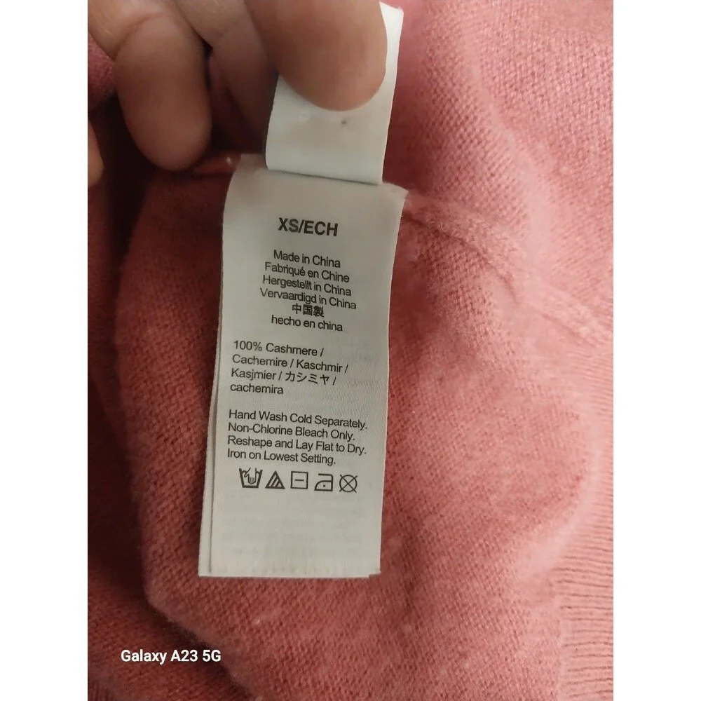 J. Crew 100% Cashmere Pink XS Crewneck Sweater
